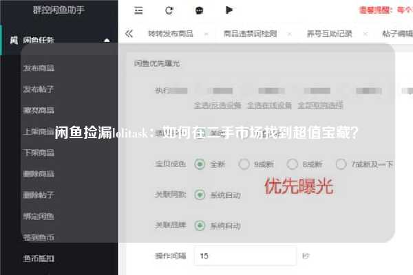 闲鱼捡漏lolitask：如何在二手市场找到超值宝藏？